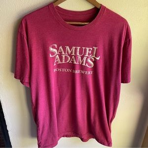 Samuel Adam's Boston Brewery Graphic Tshirt. Maroon w/ Cream Graphic 2XL